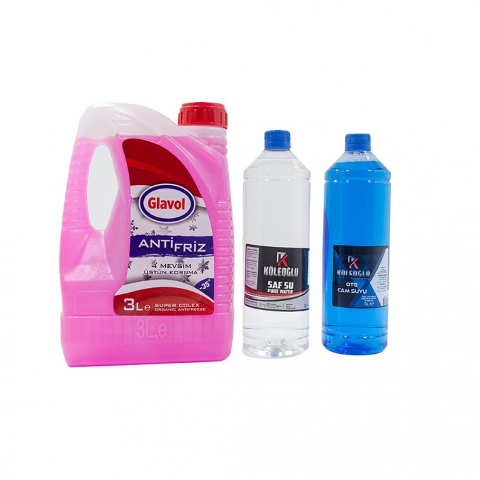 Antifriz 3 LT +Saf Su 1 LT+Cam suyu 1 LT  Kışlık Bakım